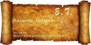 Bazarea Talabor névjegykártya